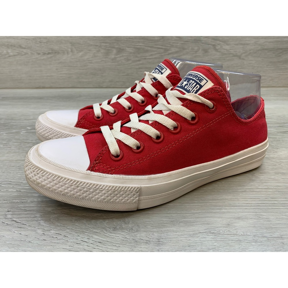 Converse Chuck Taylor All Star II Red Low Top Sneakers Women's 8 Comfort Shoes - Picture 3 of 12